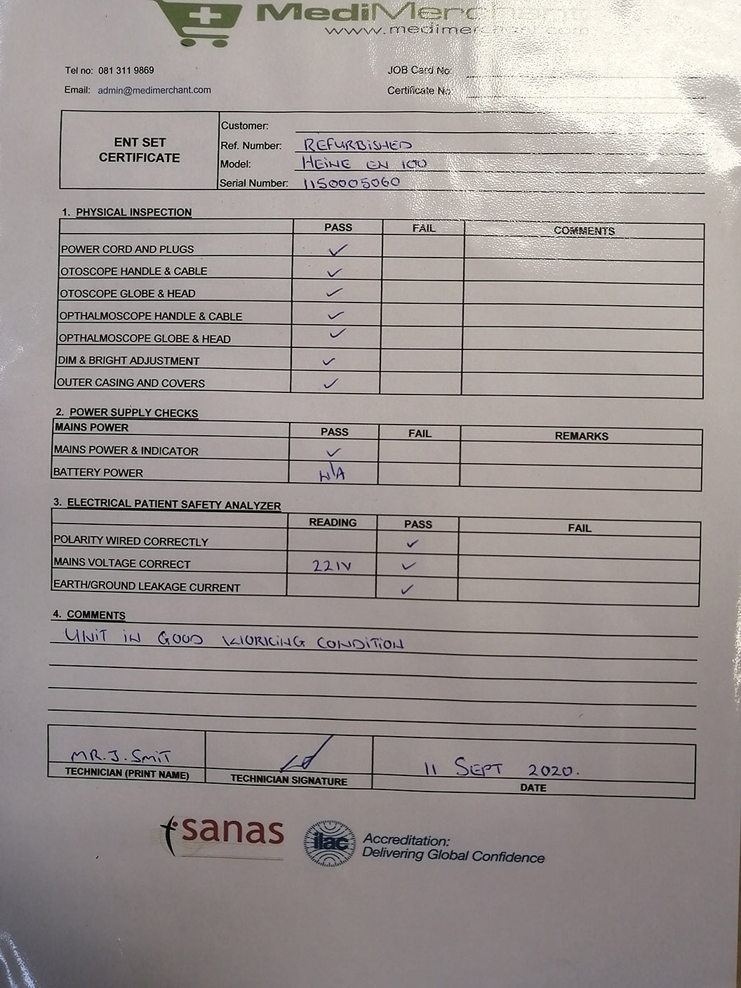 Heine EN100 Otoscope